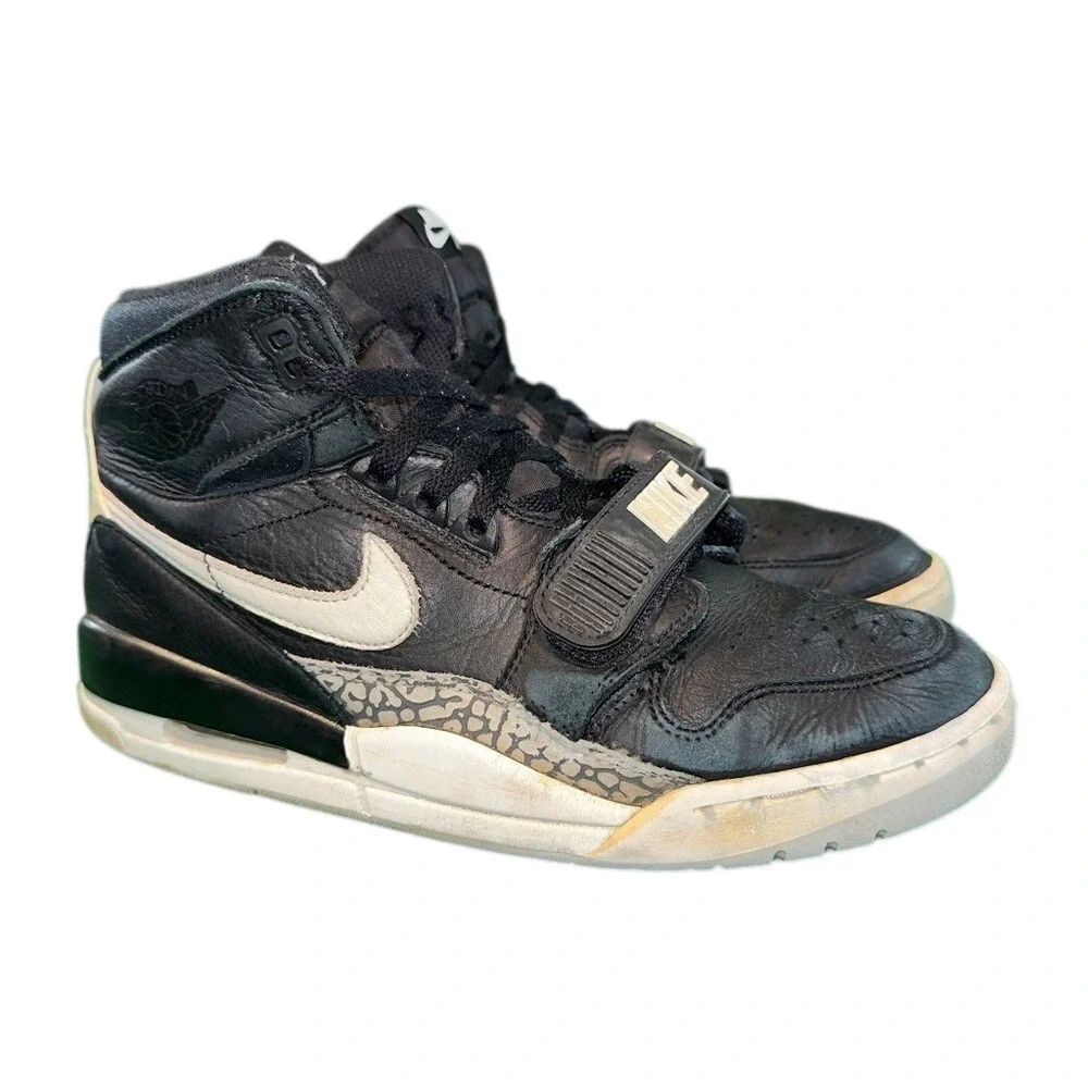 Jordan Legacy 312‎ Black Cement Mens Sneakers AV3922-001 Size 8.5 High Top Black